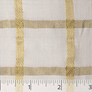 Ivory & Gold Crossbar Check Silk Gauze - $20.00 yd. - Burnley & Trowbridge Co.