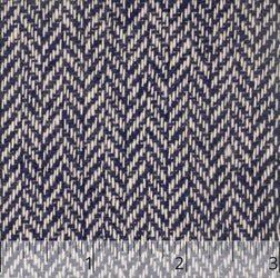 Deep Indigo & Cream Wool Herringbone - $18.00 yd - Burnley & Trowbridge Co.