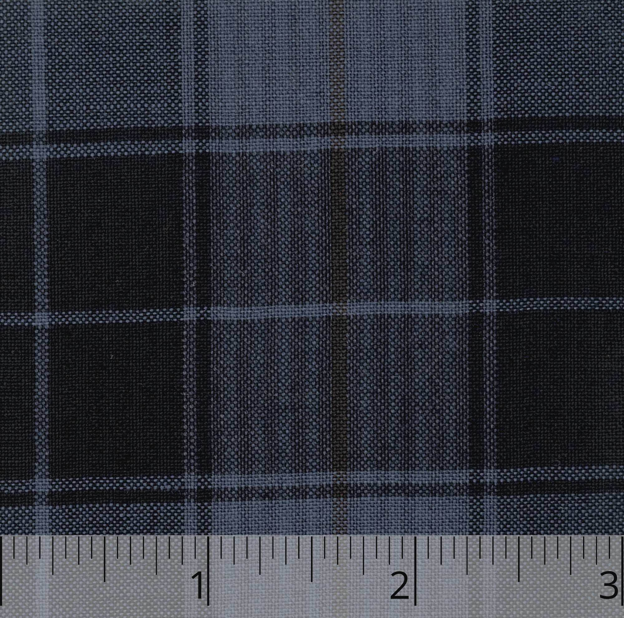 Black & Blue Lightweight Checked Worsted Wool - $18.00 - Burnley & Trowbridge Co.