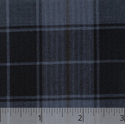 Black & Blue Lightweight Checked Worsted Wool - $18.00 - Burnley & Trowbridge Co.