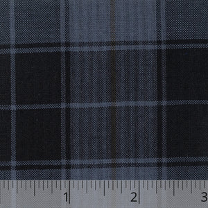 Black & Blue Lightweight Checked Worsted Wool - $18.00 - Burnley & Trowbridge Co.