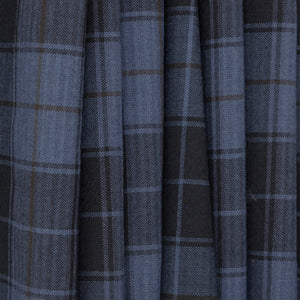 Black & Blue Lightweight Checked Worsted Wool, drape - $18.00 - Burnley & Trowbridge Co.