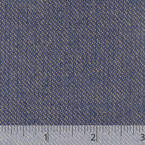 Indigo & Tan Wool & Cotton "Virginia Cloth", drape - $20.00 yd. - Burnley & Trowbridge Co.