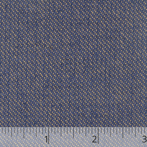 Indigo & Tan Wool & Cotton "Virginia Cloth", drape - $20.00 yd. - Burnley & Trowbridge Co.