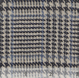 Navy, Indigo, Grey, & Cream Wool Glen Check - $20.00 yd. - Burnley & Trowbridge Co.