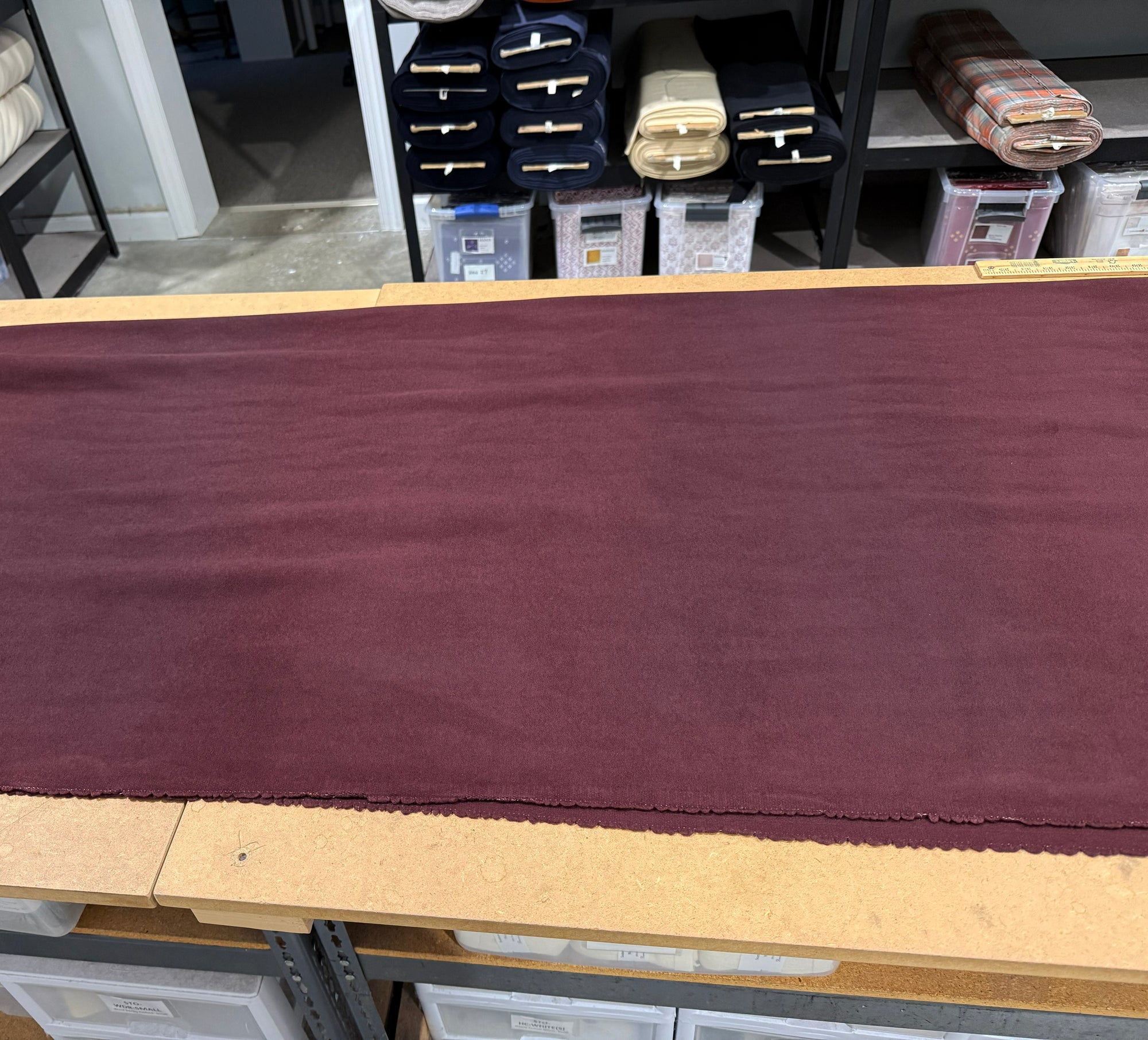 Dark Mulberry Wool Coating - Seconds - $32.00 yd.