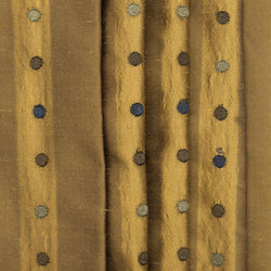 Bronze Striped & Spotted Embroidered Silk Taffeta - $25.00 yd. - Burnley & Trowbridge Co.