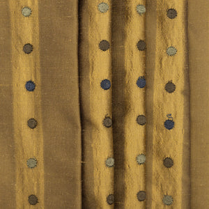 Bronze Striped & Spotted Embroidered Silk Taffeta - $25.00 yd. - Burnley & Trowbridge Co.