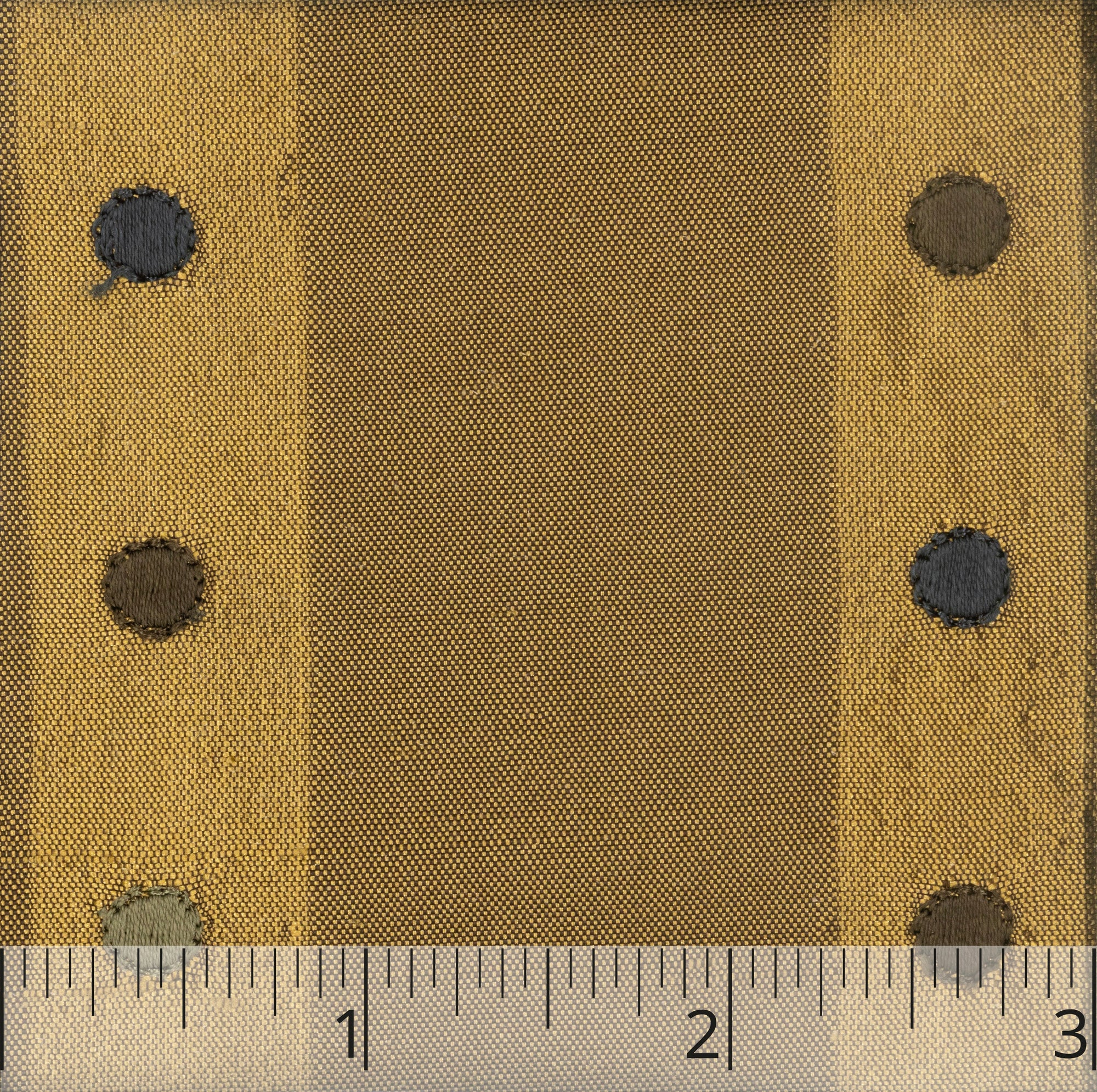 Bronze Striped & Spotted Embroidered Silk Taffeta - $25.00 yd. - Burnley & Trowbridge Co.