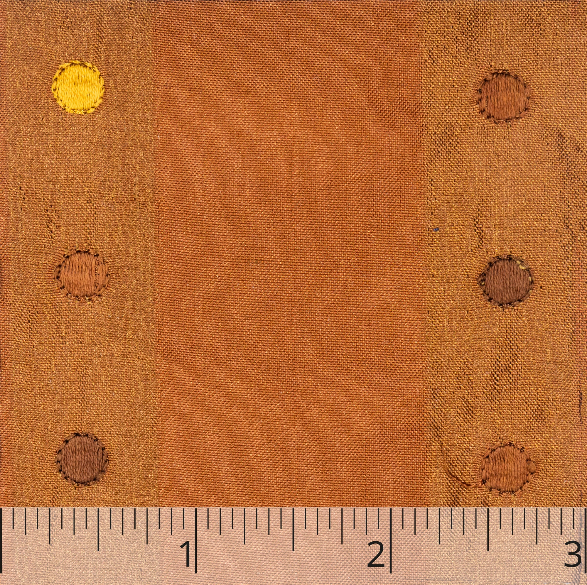 Orange Striped & Spotted Embroidered Silk Taffeta - $25.00 yd. - Burnley & Trowbridge Co.