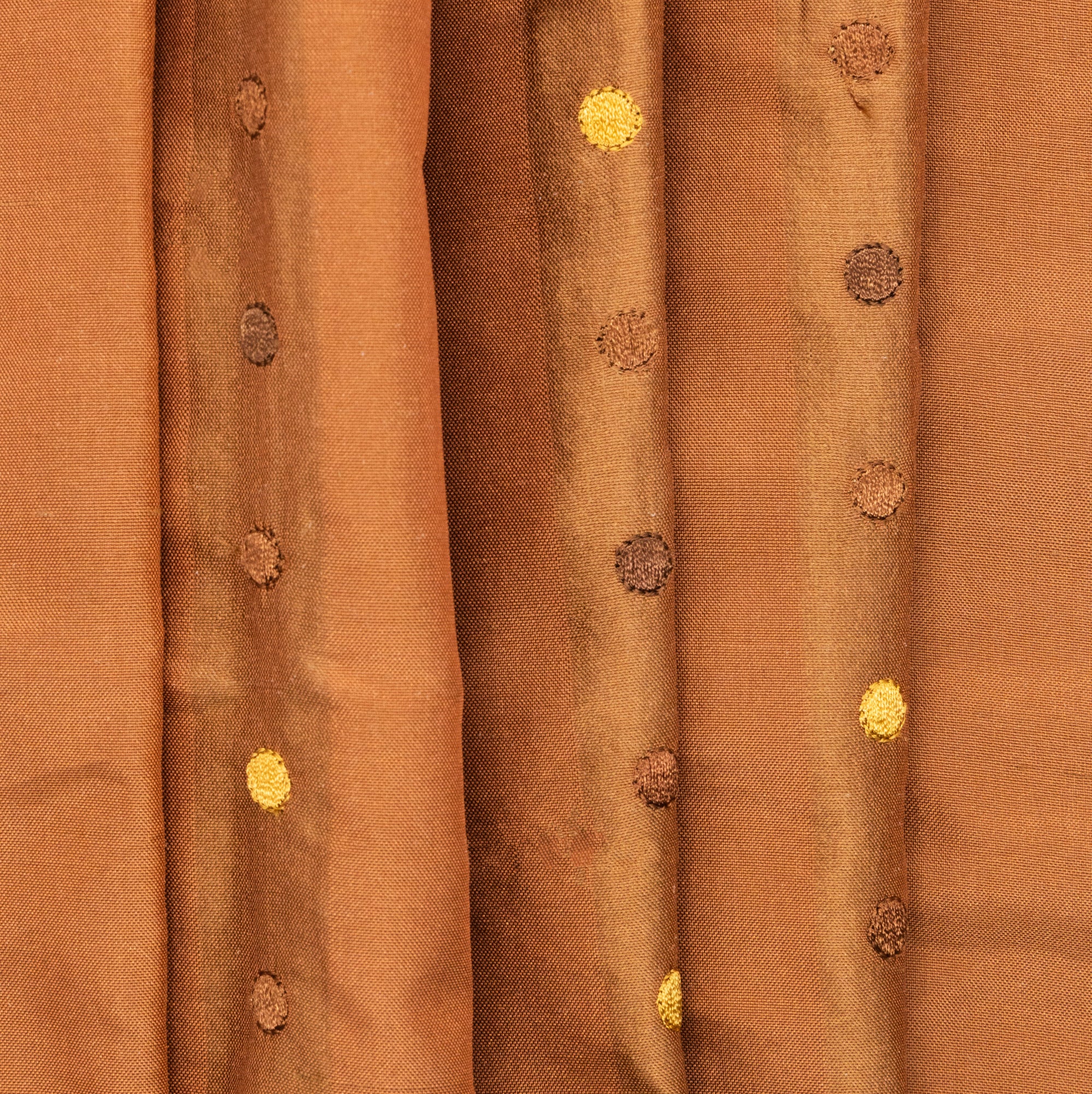 Orange Striped & Spotted Embroidered Silk Taffeta, drape - $25.00 yd. - Burnley & Trowbridge Co.