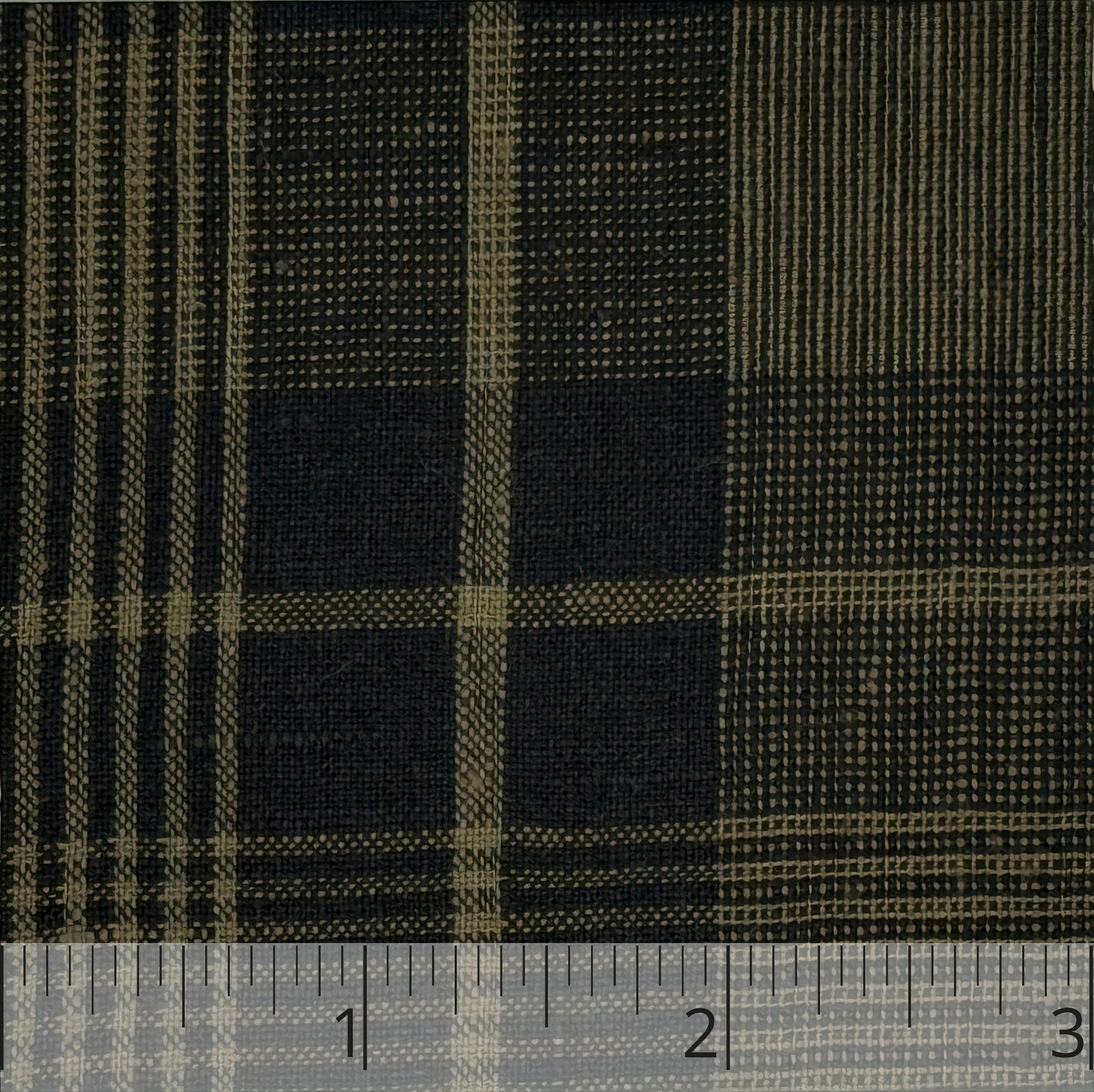 Olive & Black Lightweight Linen Check - $16.00 yd. - Burnley & Trowbridge Co.