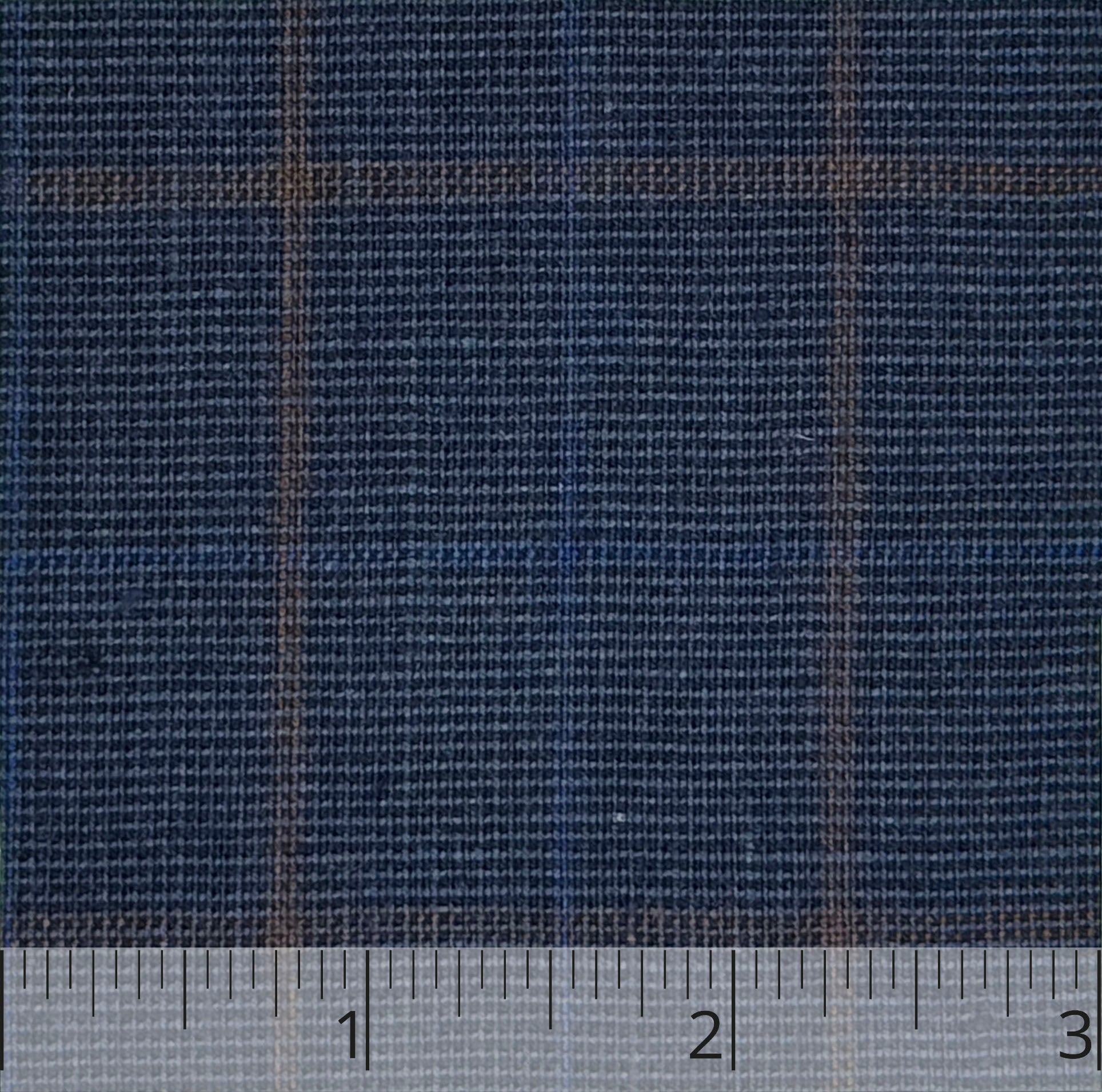 Indigo & Brown Cross Bar Checked Linen - $16.00 yd. - Burnley & Trowbridge Co.