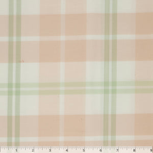 Cream, Pink, Green, & Apricot Checked Silk & Cotton Gauze, 9 inch - $17.00 yd. - Burnley & Trowbridge Co.