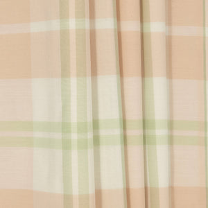 Cream, Pink, Green, & Apricot Checked Silk & Cotton Gauze, drape - $17.00 yd. - Burnley & Trowbridge Co.