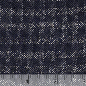 Navy & Cream Worsted Wool Check - $18.00 yd - Burnley & Trowbridge Co.