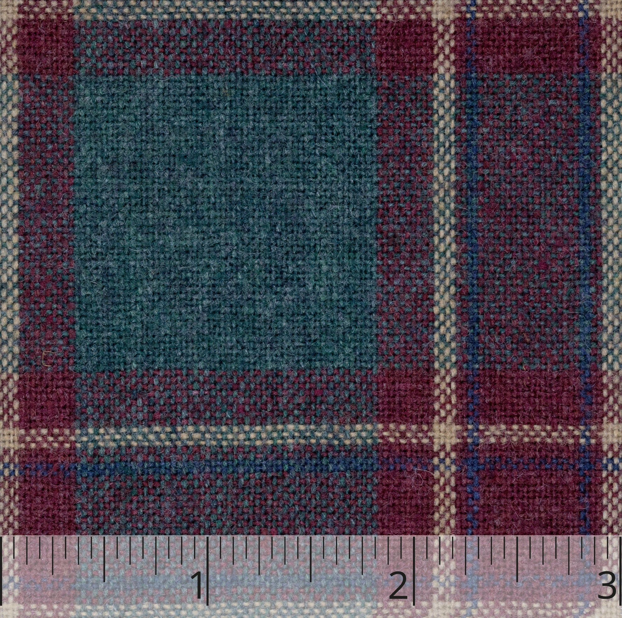 Red, Green, & Yellow Checked Worsted Wool Stuff - $17.00 yd.