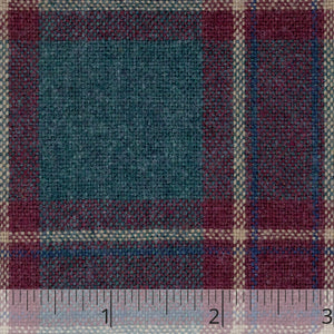 Red, Green, & Yellow Checked Worsted Wool Stuff - $17.00 yd.