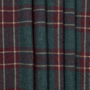 Red, Green, & Yellow Checked Worsted Wool Stuff, drape - $17.00 yd.