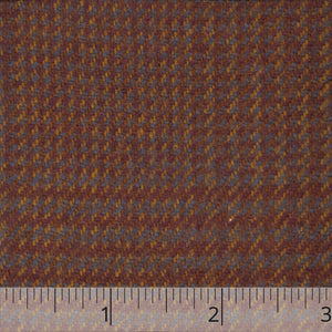 Dark Brown, Merlot, Olive, & Blue Glen Check Wool - $18.00 yd. - Burnley & Trowbridge Co.