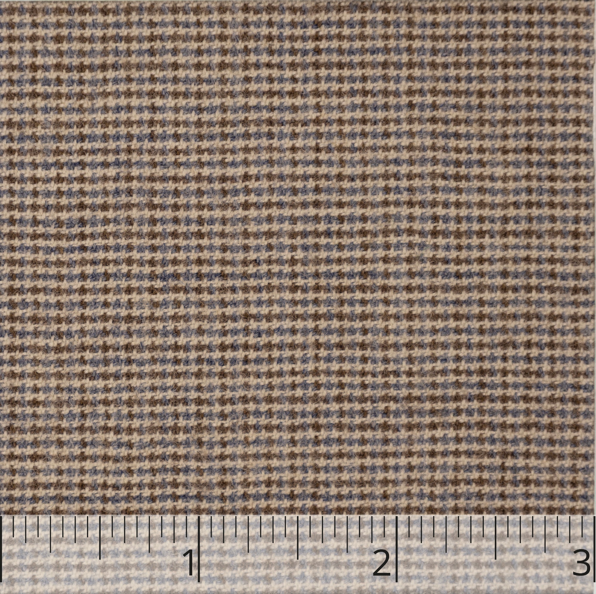 Blue, Brown, & Natural Checked Worsted Wool - $18.00 - Burnley & Trowbridge Co.