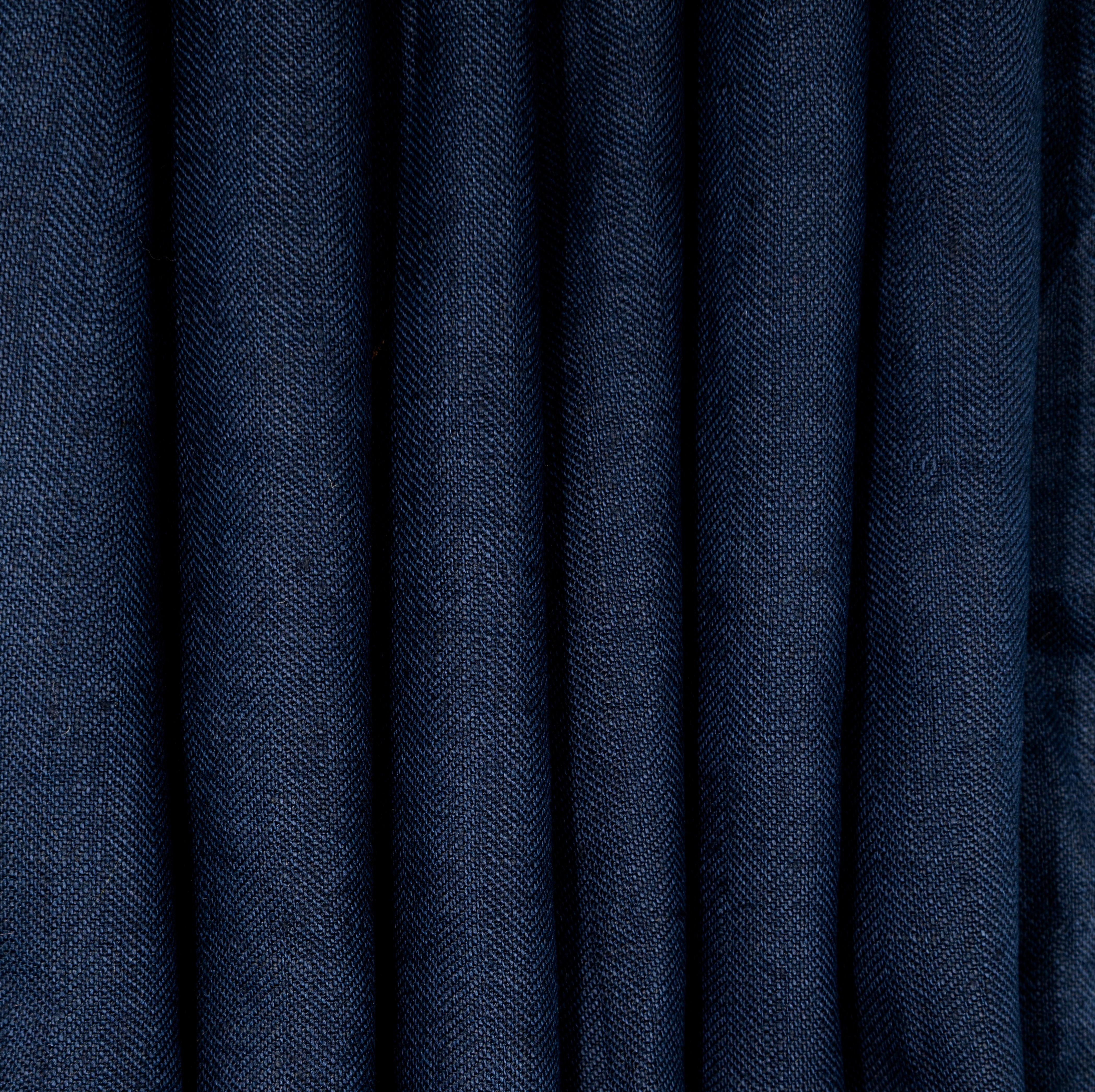 Dark Navy Medium Weight Herringbone Linen, drape - $18.00 yd. - Burnley & Trowbridge Co.