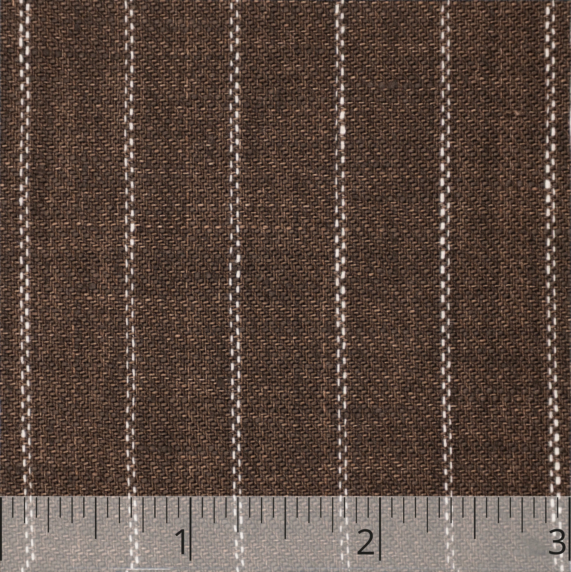 Brown & White Striped Herringbone Linen - $18.00 yd. - Burnley & Trowbridge Co.
