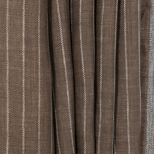 Brown & White Striped Herringbone Linen, drape - $18.00 yd. - Burnley & Trowbridge Co.
