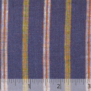 Indigo, Green, Madder, & White Striped Linen - $16.00 yd. - Burnley & Trowbridge Co.