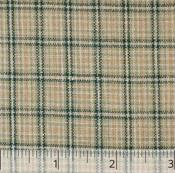 Green, Gold, & Natural Checked Linen - $16.00 yd. - Burnley & Trowbridge Co.