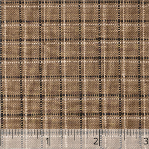 Chocolate, Natural, & Black Checked Linen - $16.00 yd. - Burnley & Trowbridge Co.