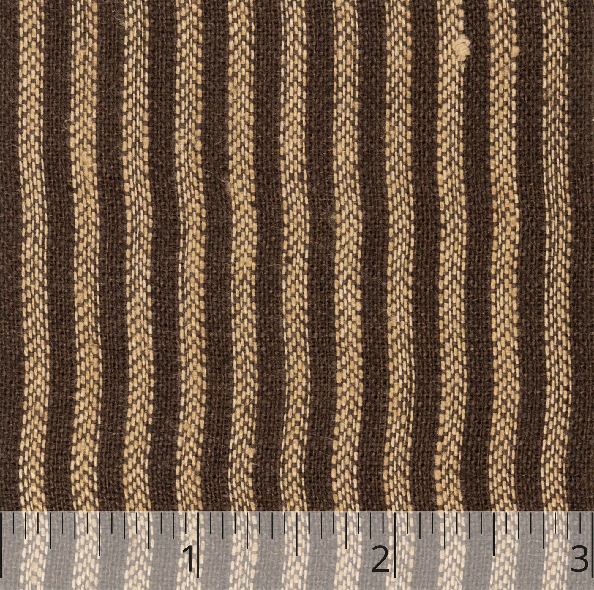 Brown & Gold Striped Herringbone Linen "Ticking" - $16.00 yd. - Burnley & Trowbridge Co.