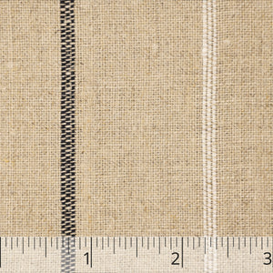 Natural, Black, & White Medium Weight Striped Linen - $18.00 yd. - Burnley & Trowbridge Co.