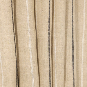 Natural, Black, & White Medium Weight Striped Linen - $18.00 yd. - Burnley & Trowbridge Co.