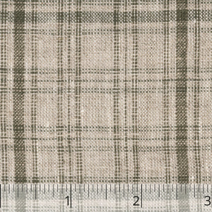 Olive & Natural Checked Linen- $16.00 yd. - Burnley & Trowbridge Co.