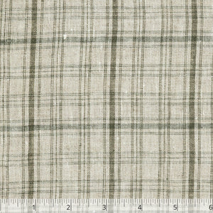 Olive & Natural Checked Linen, 6 inch - $16.00 yd. - Burnley & Trowbridge Co.