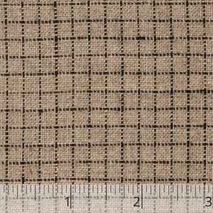 Natural & Black Small Windowpane Checked Linen, drape - $18.00 yd. - Burnley & Trowbridge Co.