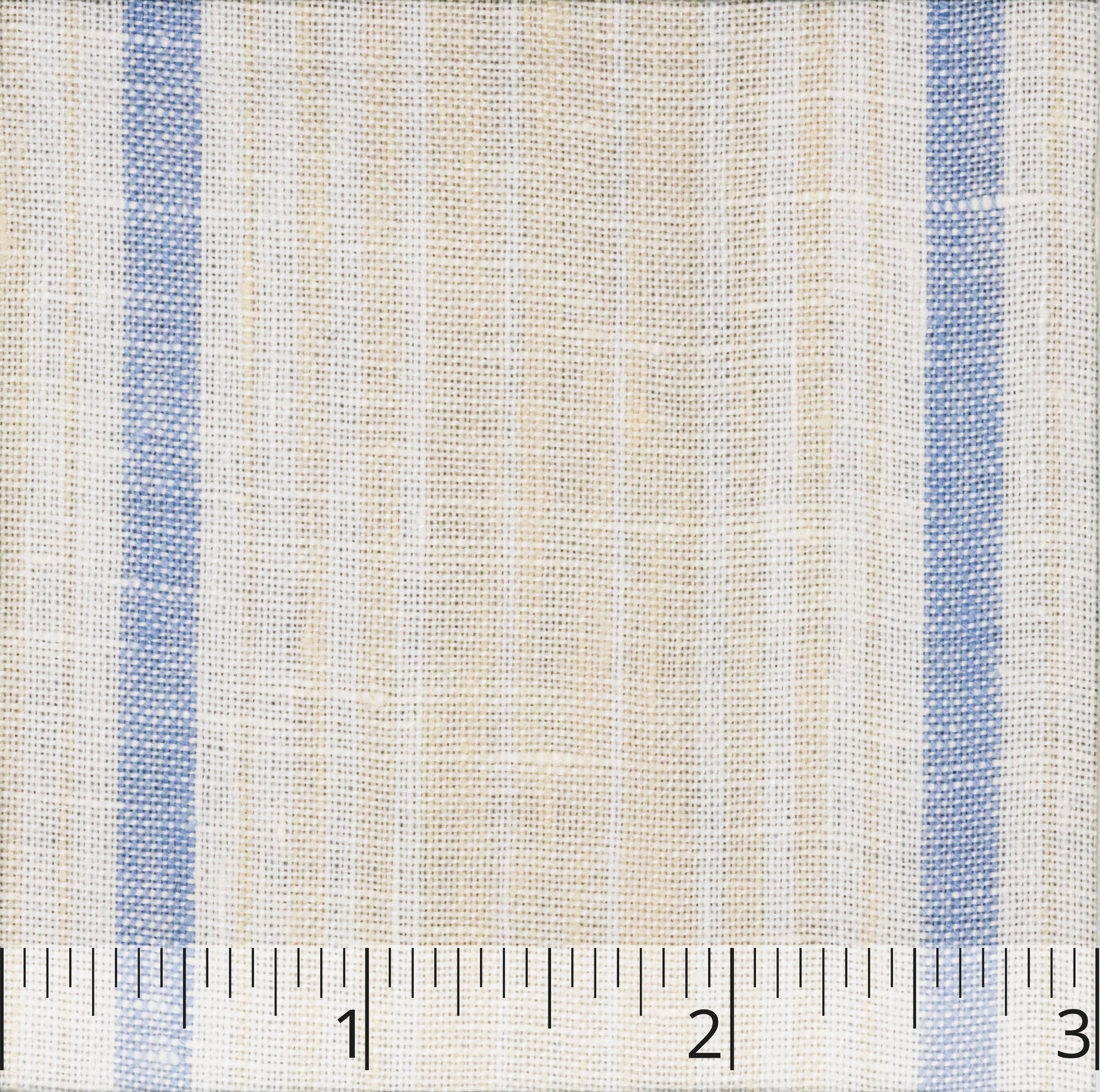Light Blue, White & Natural Striped Linen - $16.00 yd. - Burnley & Trowbridge Co.