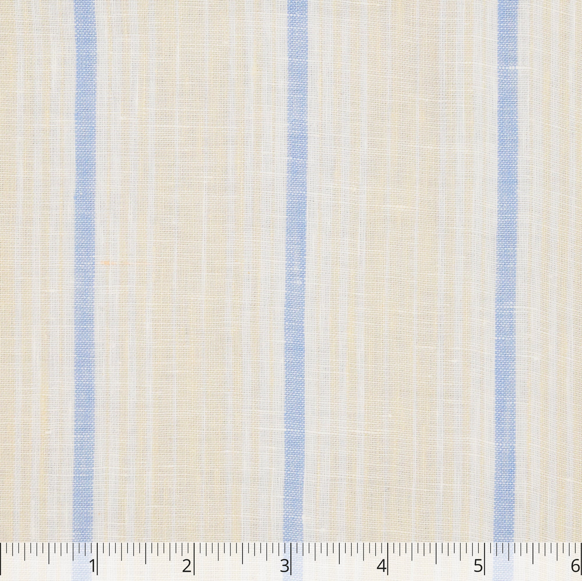 Light Blue, White & Natural Striped Linen, 6 inch - $16.00 yd. - Burnley & Trowbridge Co.