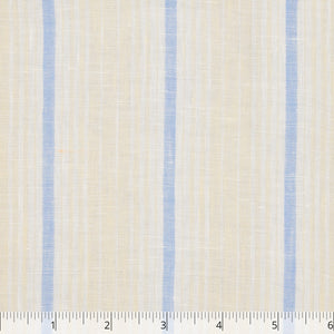 Light Blue, White & Natural Striped Linen, 6 inch - $16.00 yd. - Burnley & Trowbridge Co.