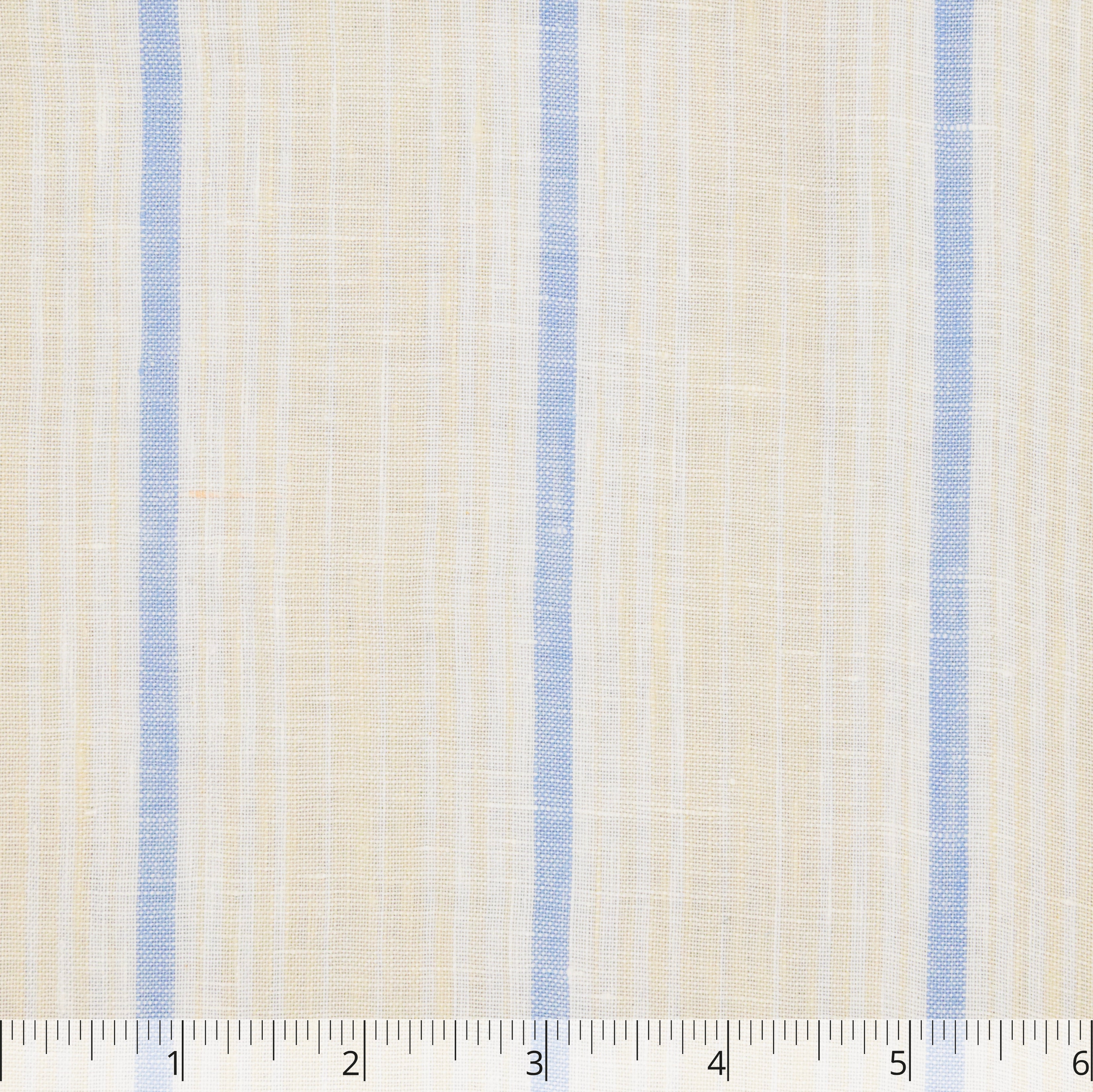 Light Blue, White & Natural Striped Linen, 6 inch - $16.00 yd. - Burnley & Trowbridge Co.