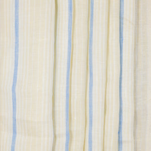Light Blue, White & Natural Striped Linen, drape - $16.00 yd. - Burnley & Trowbridge Co.