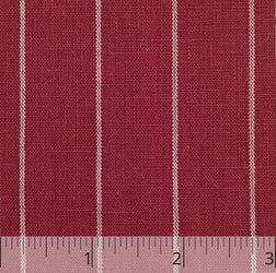 Crimson & White Stripedd Linen - $18.00 yd. - Burnley & Trowbridge Co.