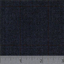 Indigo & Brown Checked Worsted Wool - $18.00 yd. - Burnley & Trowbridge Co.