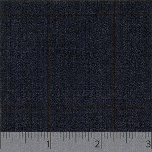 Indigo & Brown Checked Worsted Wool - $18.00 yd. - Burnley & Trowbridge Co.