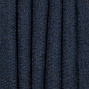 Indigo & Brown Checked Worsted Wool, drape - $18.00 yd. - Burnley & Trowbridge Co.