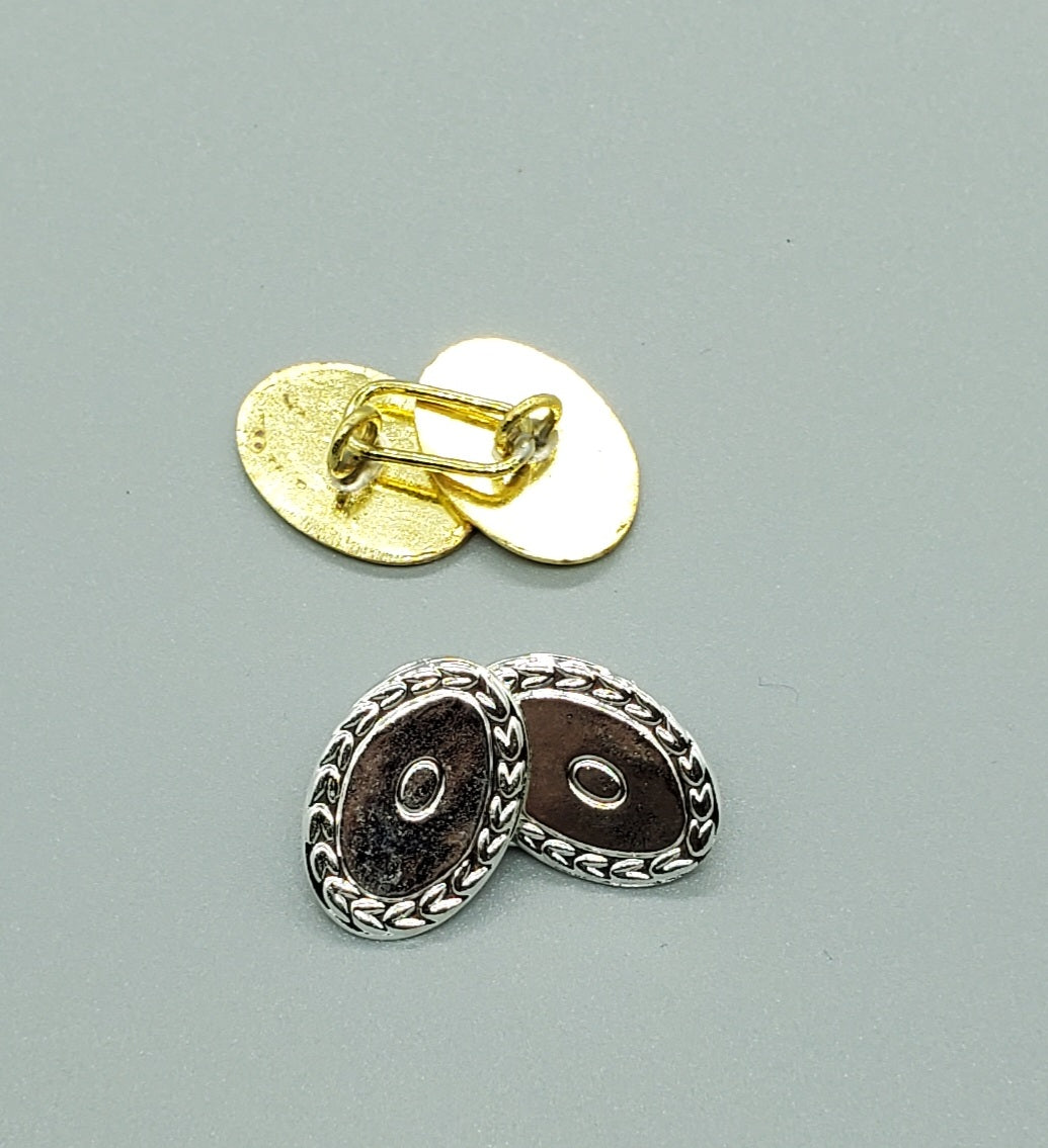 Oval Leaf Sleeve Button