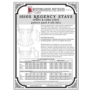Redthreaded 1810s Regency Stays Pattern - Burnley & Trowbridge Co.
