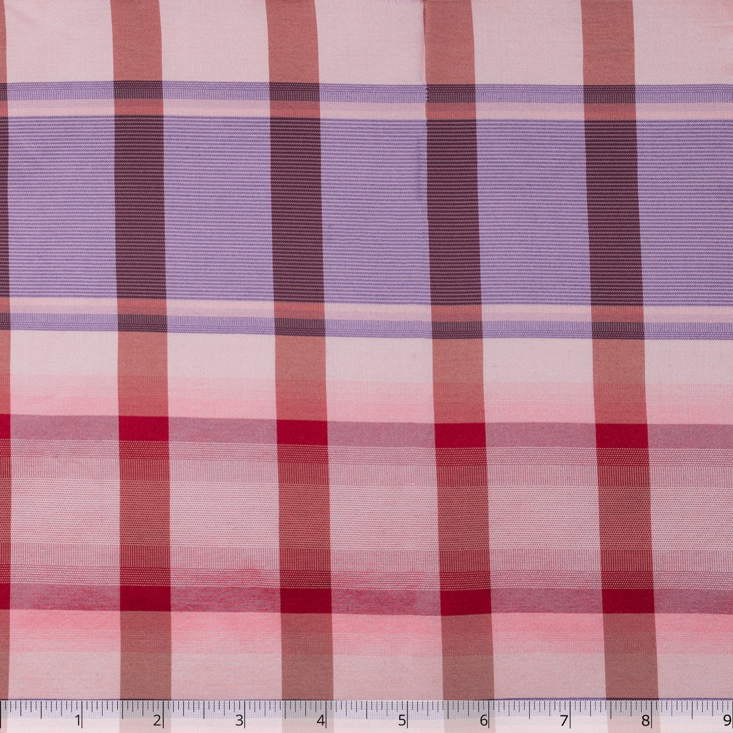 Pink/Purple/Red Plaid Silk Taffeta - $20.00 yd. - Burnley & Trowbridge Co.