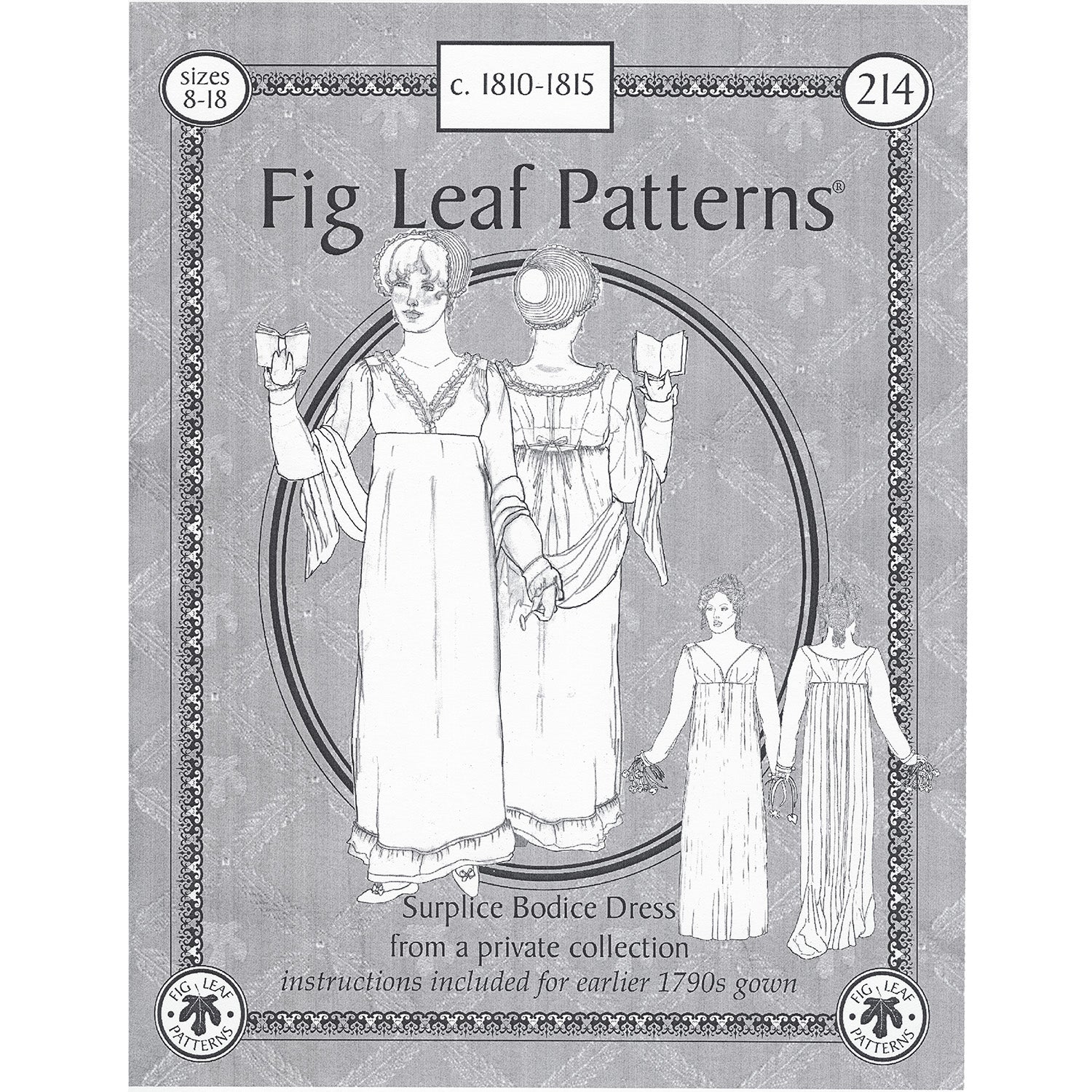 Fig Leaf Patterns Surplice Dress c1810 - Burnley & Trowbridge Co.